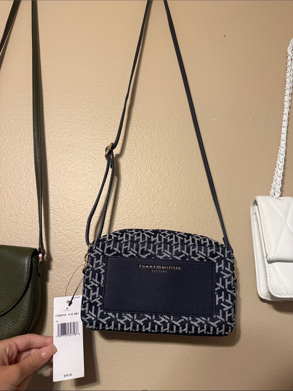 Tommy Hilfiger Navy Monogram Crossbody Bag